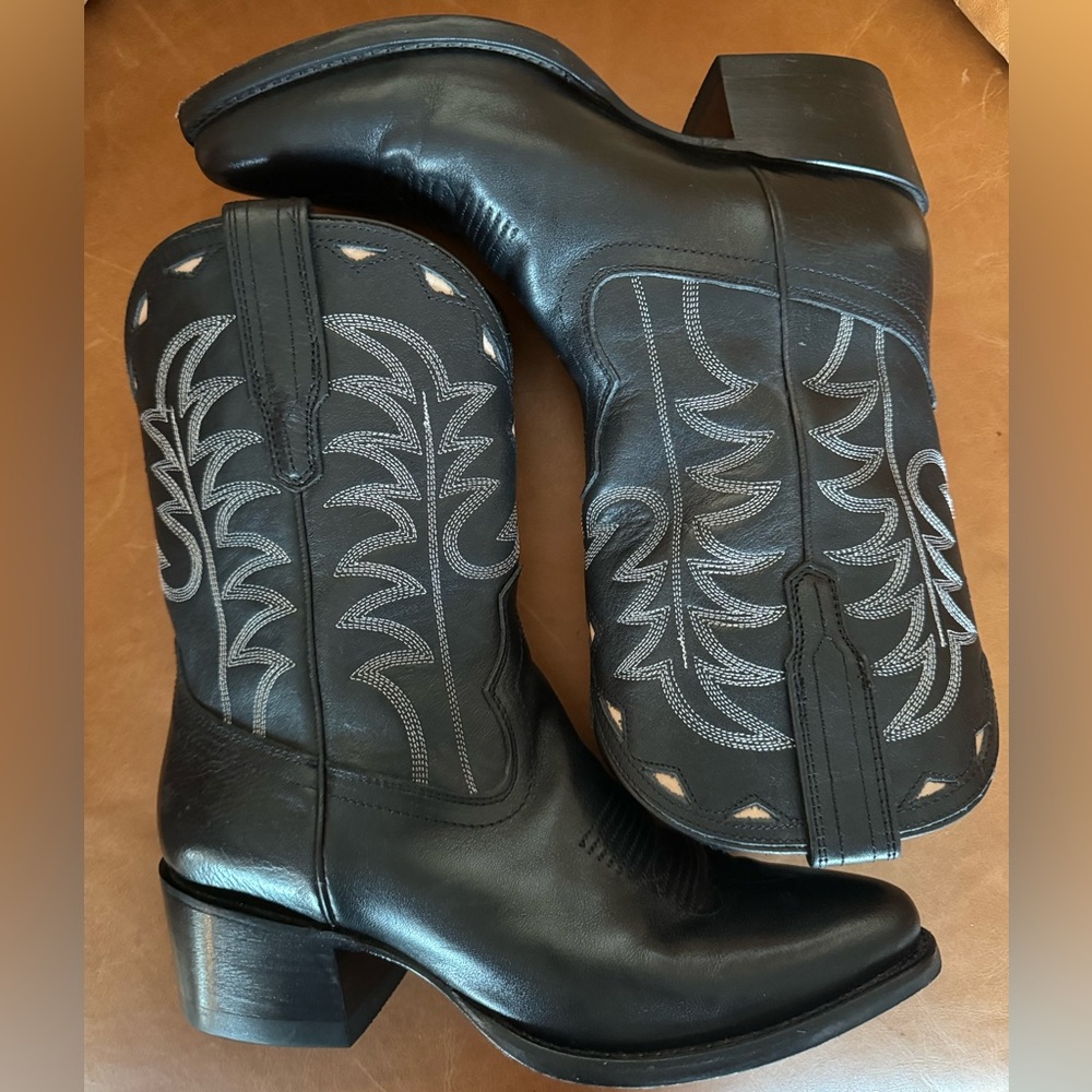 Tecovas The Jolene Women’s Black Leather Cowboy Boots Size 8